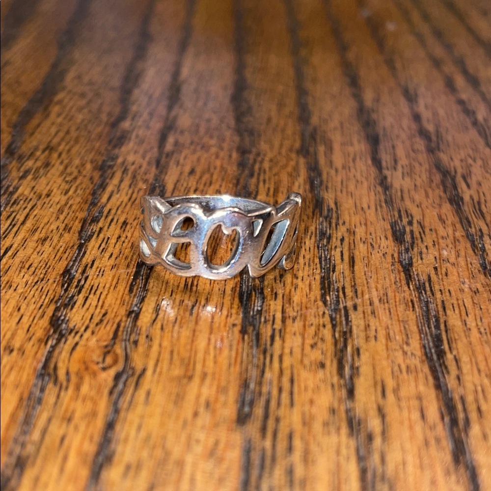 Retired James Avery Silver 'Love' Ring